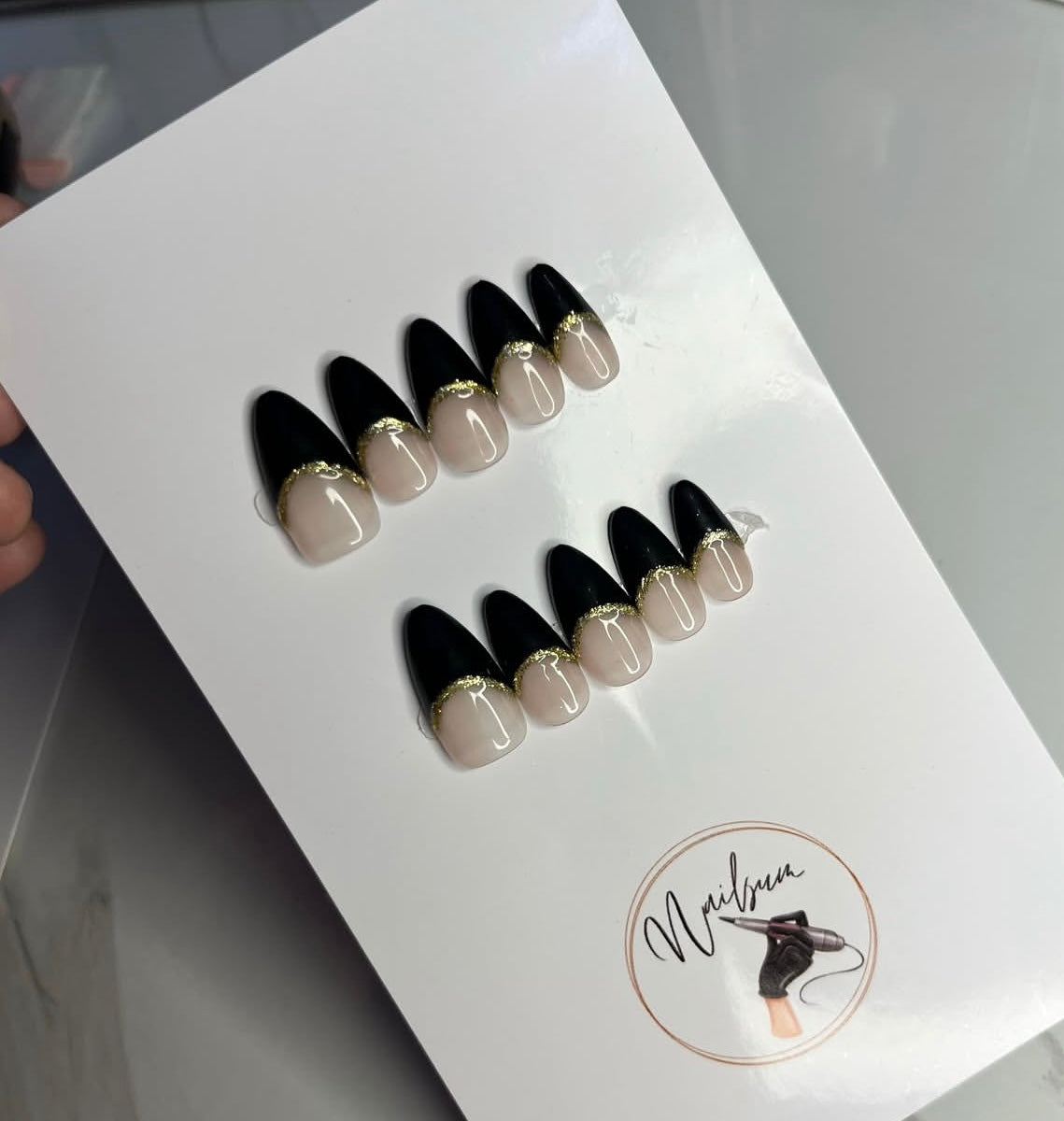 GLITTER FRENCH (GOLDEN) SET - Nailsum