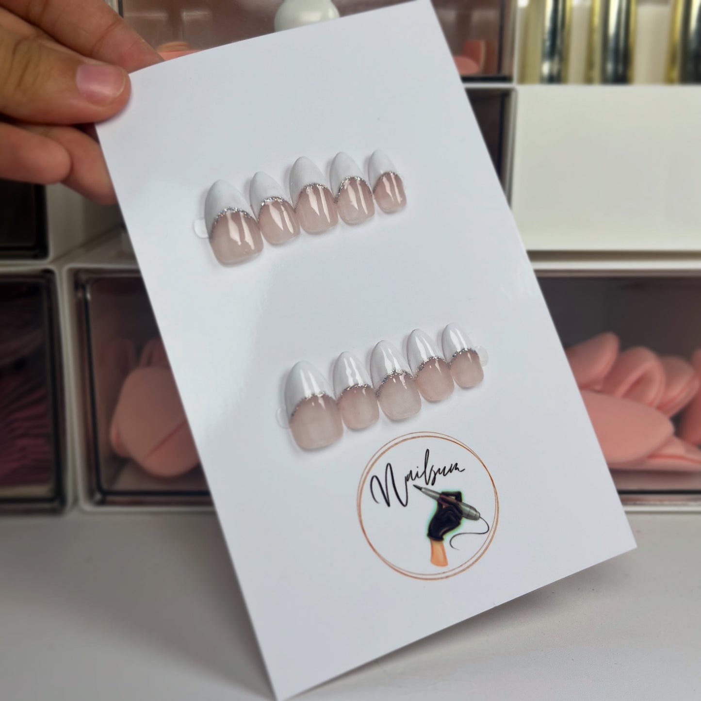 SILVER GLITTER FRENCH SET - Nailsum