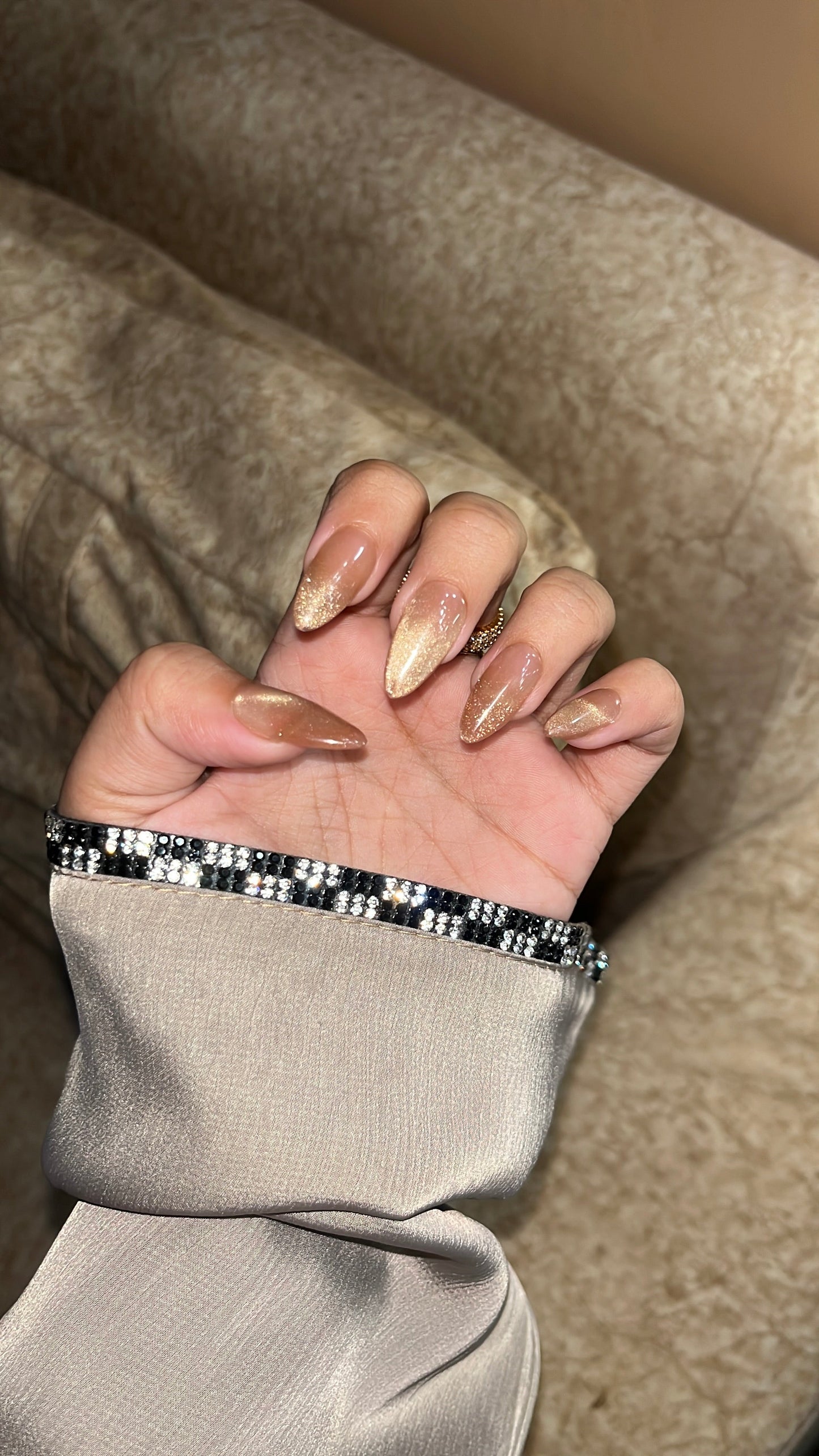 DULL GOLD CATEYE SET