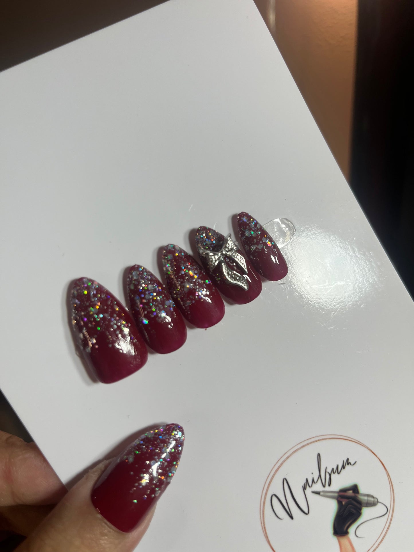 METALLIC BOW SET (RED) - Nailsum