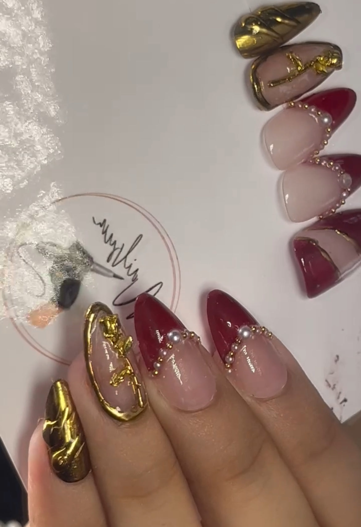 ZARI SET (DEEP RED) - Nailsum