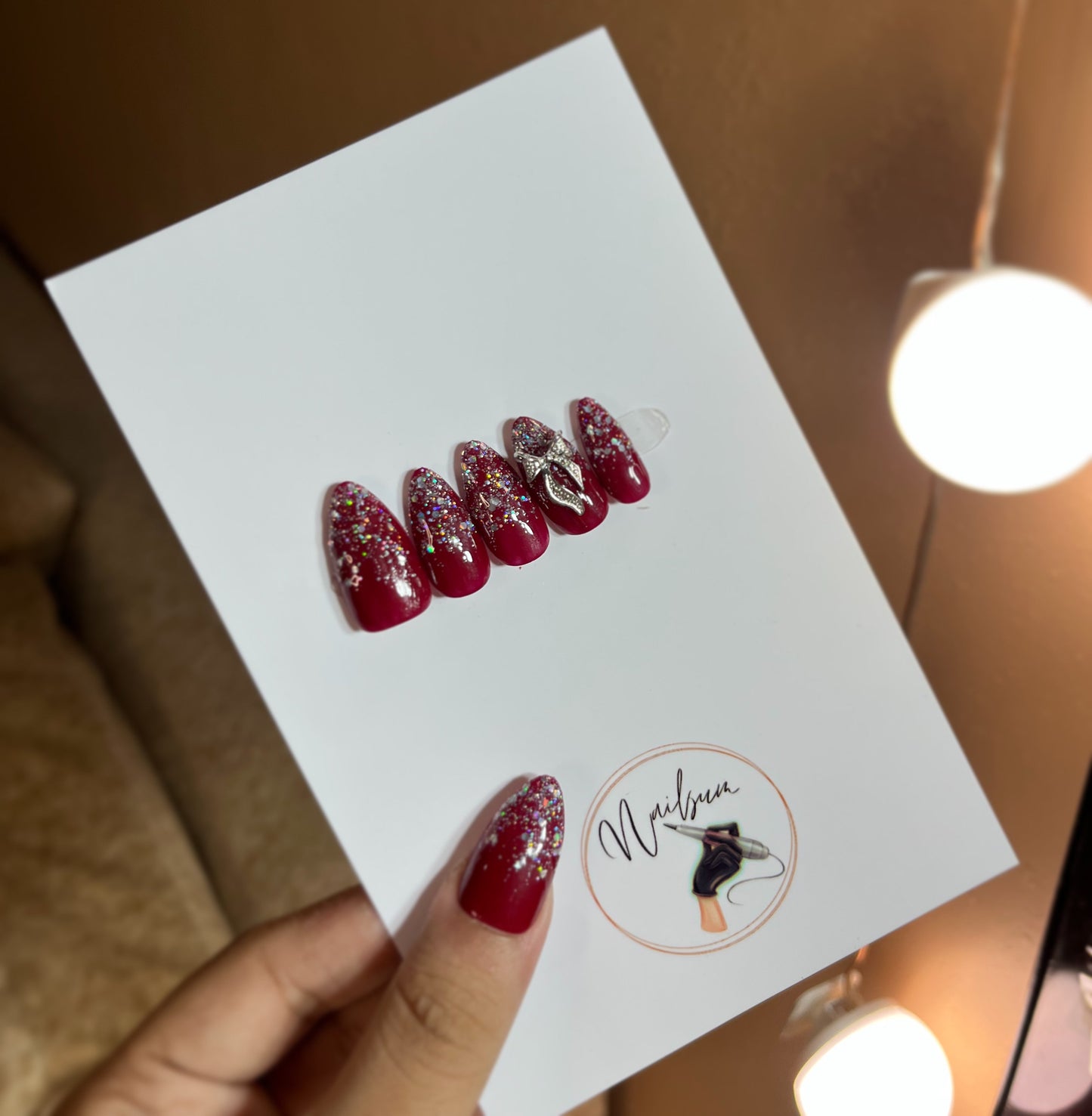 METALLIC BOW SET (RED) - Nailsum
